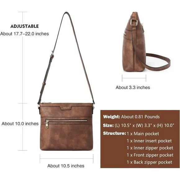 Crossbody Bags for Women, Purses for Women Handbags with Vegan Leather, Travel P - Picture 4 of 6